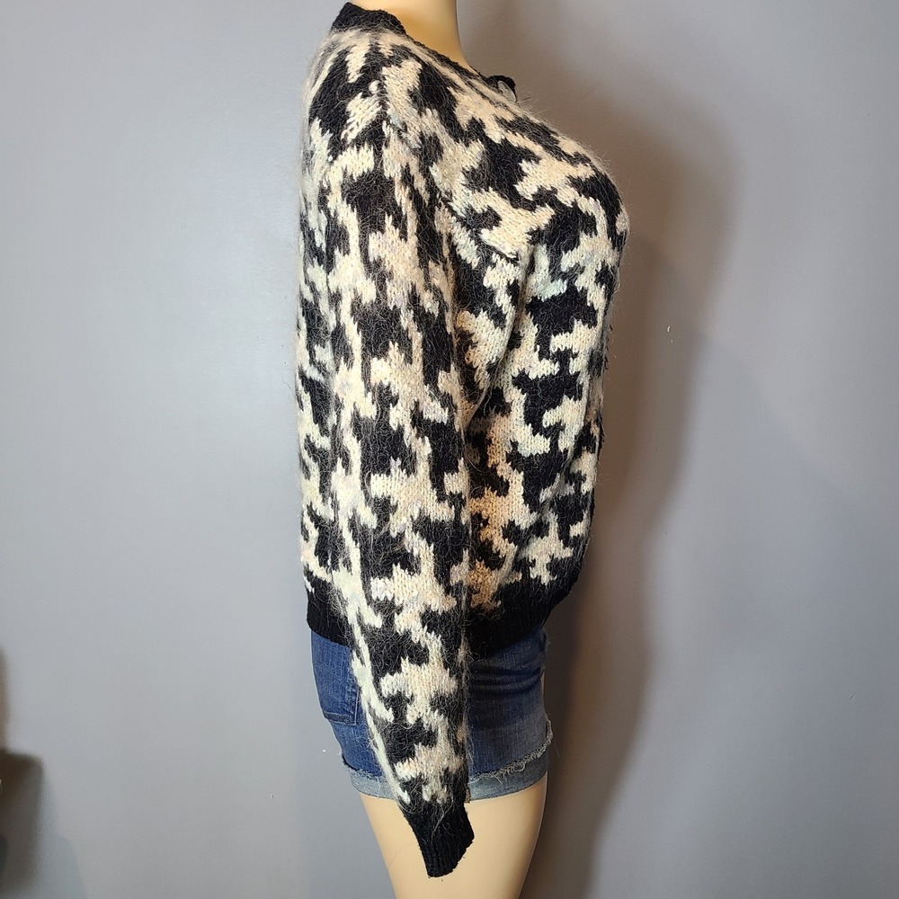 Vintage Mohair Wool Cardigan Women Size Small Retro Shaggy 1980s 90s Multi - Picture 7 of 12